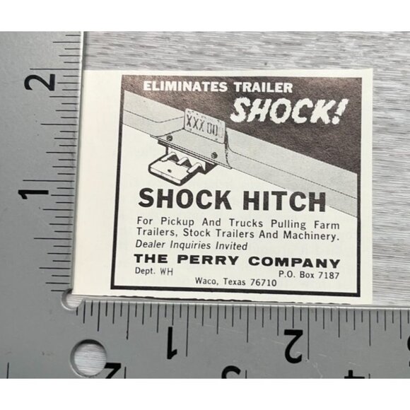 The Perry Company Mini Vintage Print Ad 1970s Trailer Shock Truck Hitch Waco TX - Picture 2 of 6